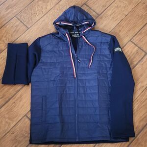 Navy blue men's XXL Quilted rain jacket by Caesars rewards.
